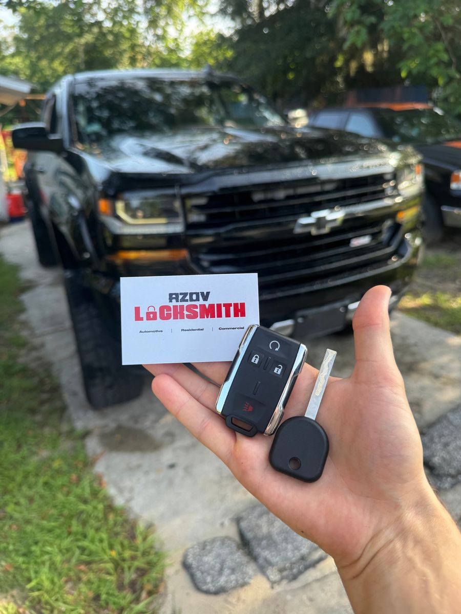 Azov Locksmith programmed a key and remote for a Chevy Silverado