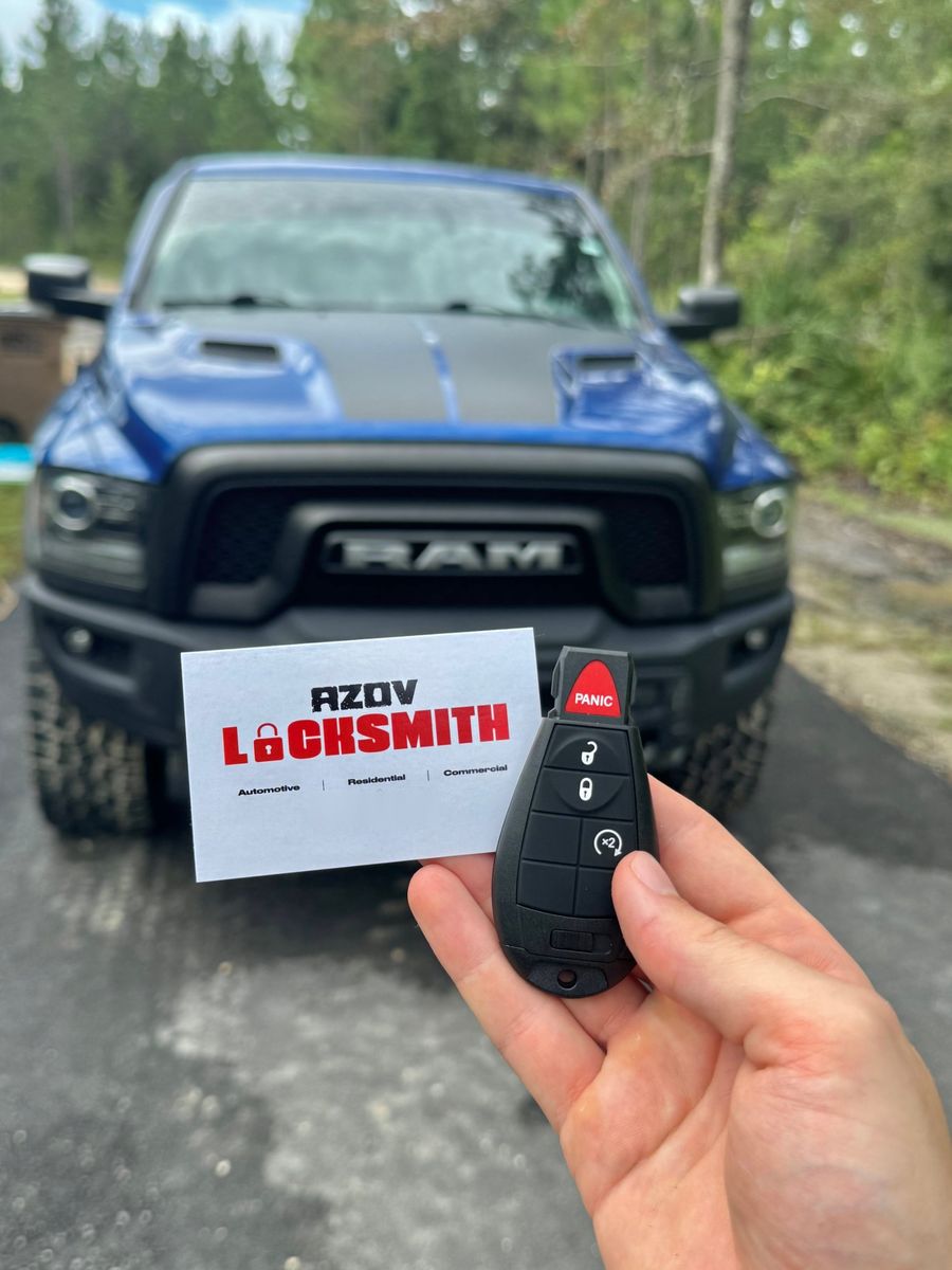 Azov Locksmith with a new key fob for a Ram 1500